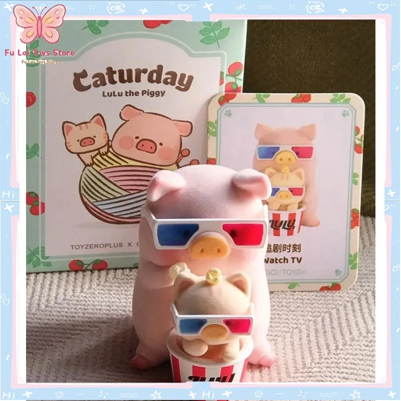 Фото TOYZEROPLUS Серия LuLu The Piggy Caturday: Коллекционная фигурка из флокированного ПВХ в слепой коробке, декор для рабочего стола, милый, уютный, коллекционный подарок, в наличии №1