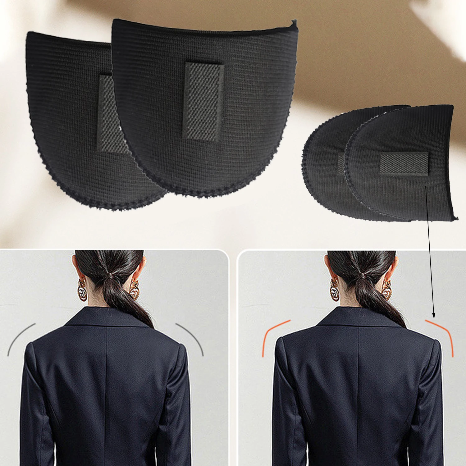 

2Pcs Sponge Shoulder Pad Unisex Anti-slip Shoulder Artifact Overcoat T-Shirt Clothes DIY Apparel Sewing Ingredients Accessories
