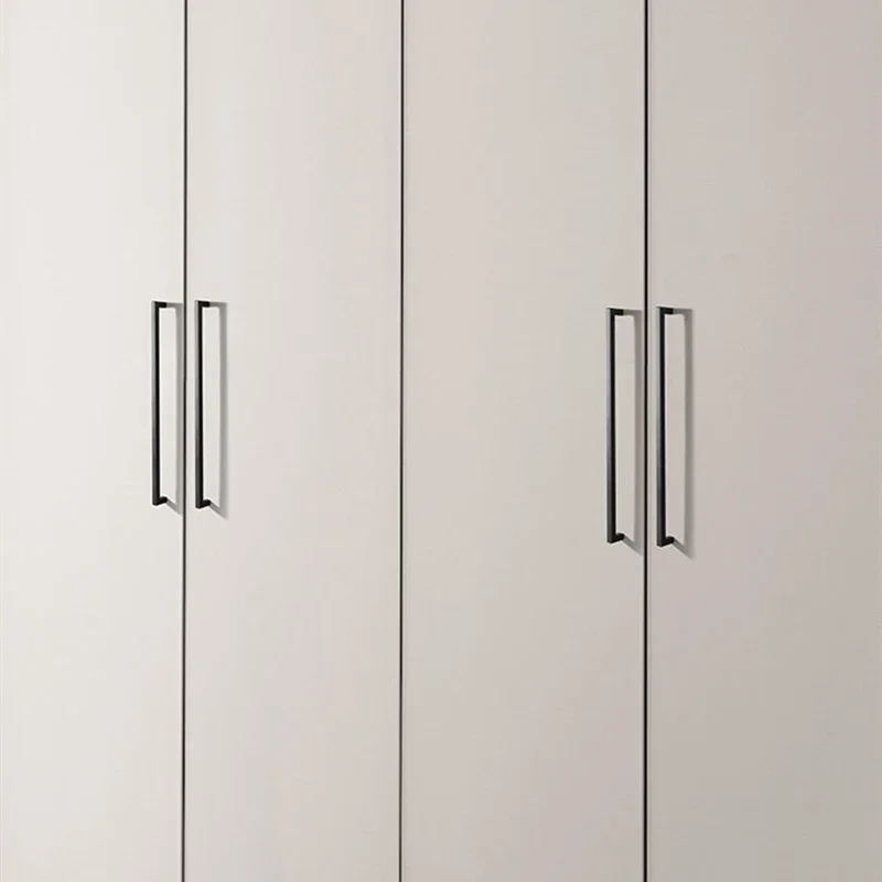 Квадратные матовые ручки для шкафа алюминиевый сплав черные кухонного ящиков