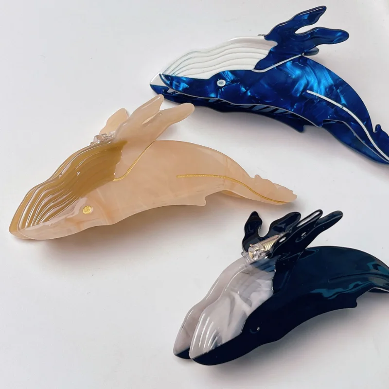 

Blue Whale Hair Claw Acetate Hair Clips For Women Popular Hair Catches Animal Hair Clip Cute Sea Creature Claw Clips Hair Fork