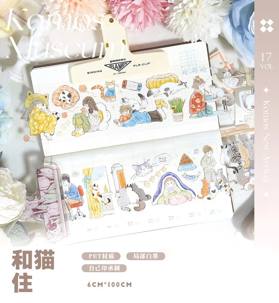 

1 Loop Cat Person Cat-lovers Life Washi Pet Tape Cute Animal Girl Boy Journal Collage
