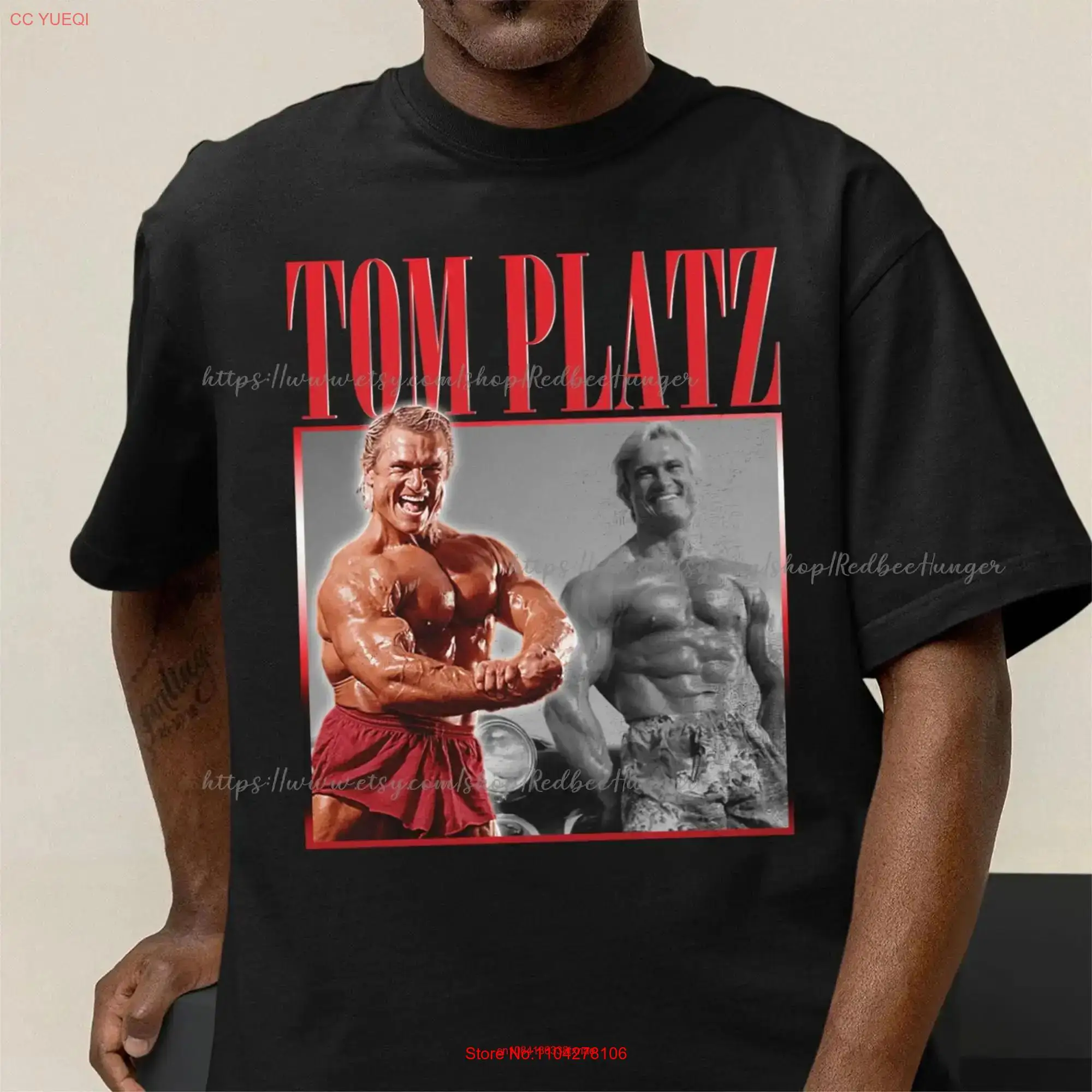 Tom Platz Винтажная футболка-бутлег с длинными или короткими рукавами