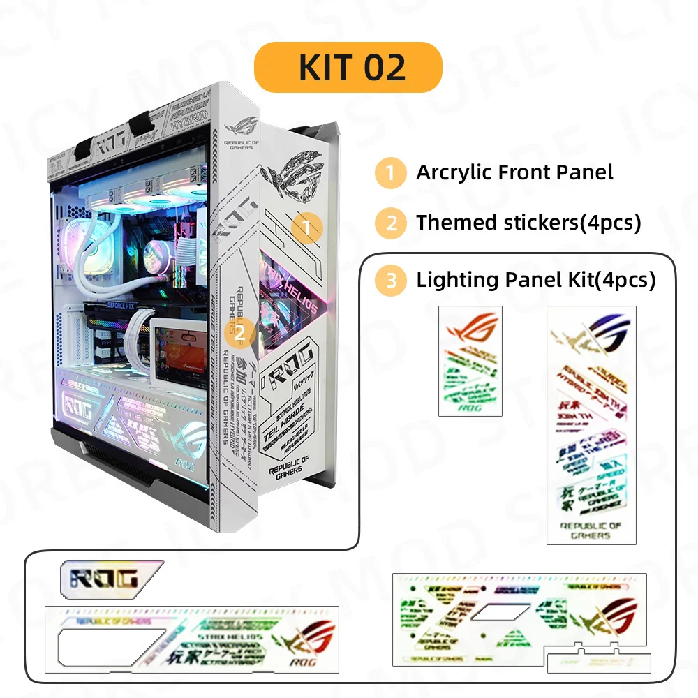 5 шт. светильник вых панелей RGB для ROG Strix Helios PC чехол мод DIY ASUS декорация Refit ARGB