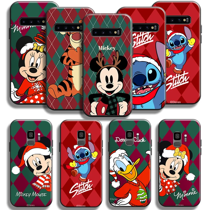 

Disney Mickey Stitch Duck Phone Case For Samsung Galaxy S10 5G S9 S8 Plus S10 Lite S10E Liquid Silicon Back Carcasa Soft