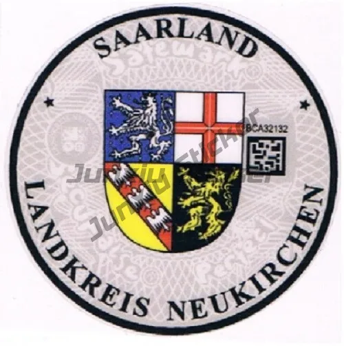 НАКЛЕЙКА ЗНАЧОК SAARLAND LANDKREIS NEUKIRCHEN - НОМЕРНАЯ ПЛАСТИНА (art.: 3920d3597b913) - 3920d3597b913