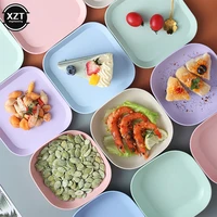 plates for food eco friendly wheat straw dinner plates seasoning dish household kids baby snack salad bowl bones dish square