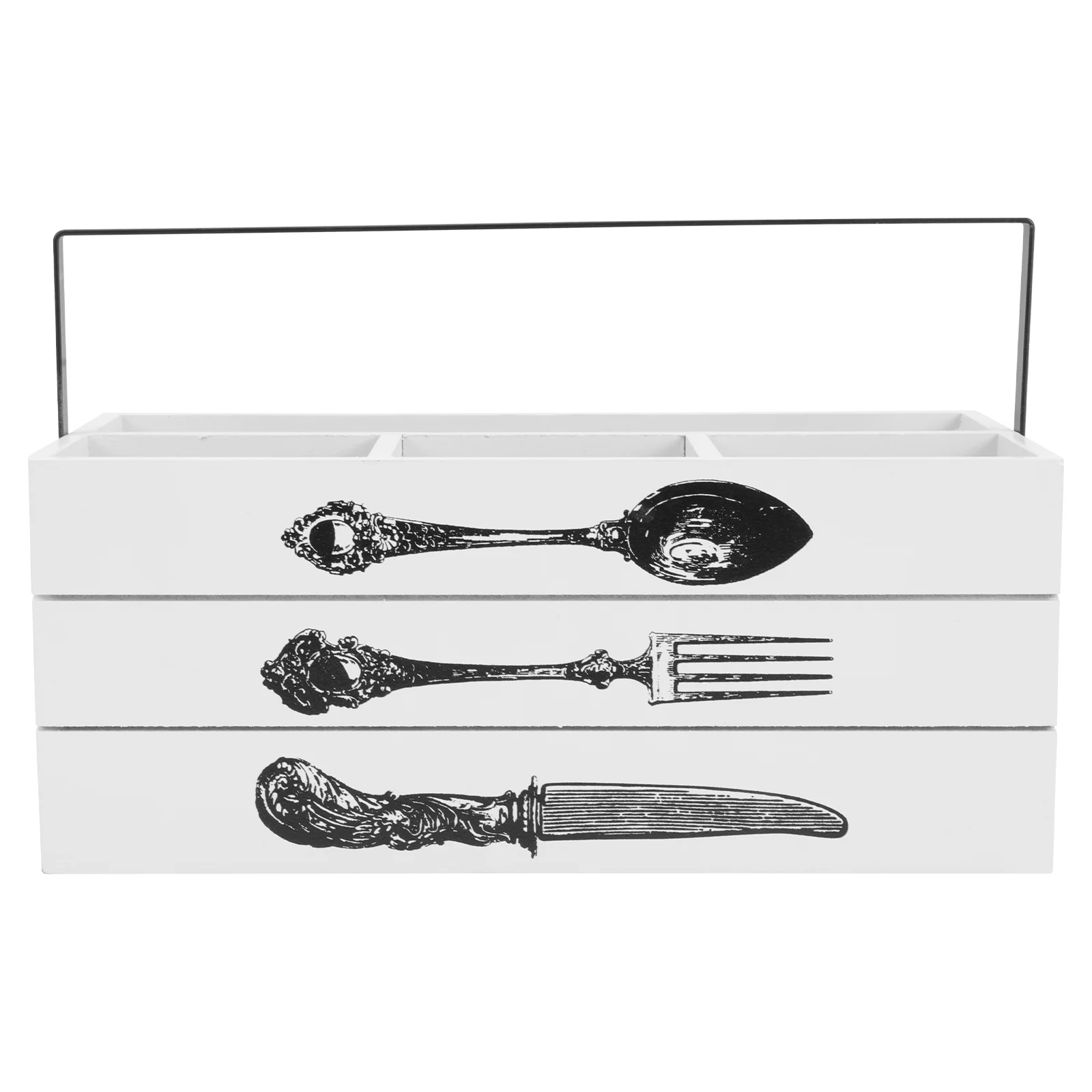 

Искусственные столовые приборы, столовые приборы, кухонная деревянная коробка для хранения, поднос с ложкой-вилкой