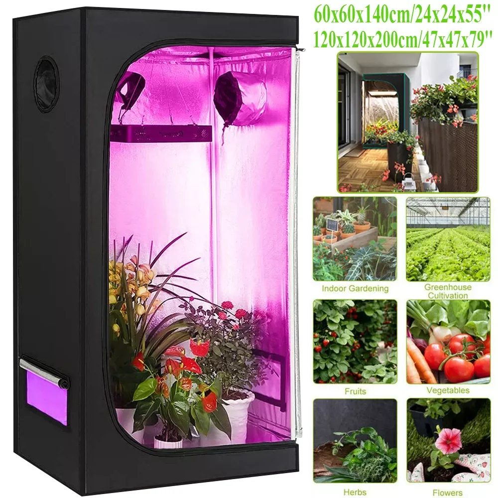 

Planting Growing Tent Hydroponic Indoor Bud Green Room Plant Gardening Growth Canopy Hydro Box Mylar Silver 600D Oxford D30