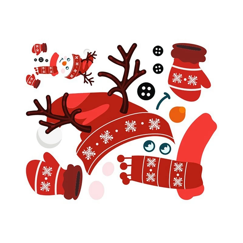 

Cartoon Snowman Christmas Refrigerator Cabinets Funny Stickers Cute Kitchen Garage Holiday Home Decor Door