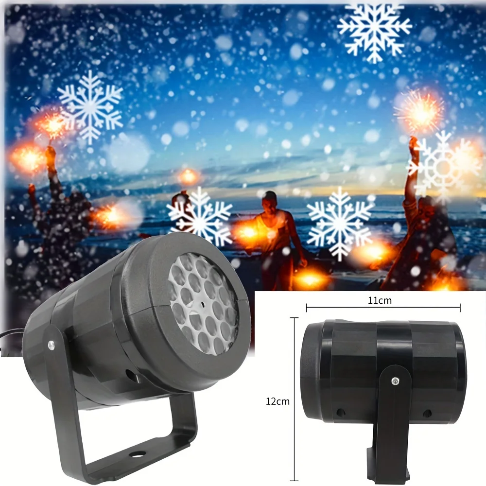 USB-динамический проектор в виде снежинки с вращающейся головкой светодиодные