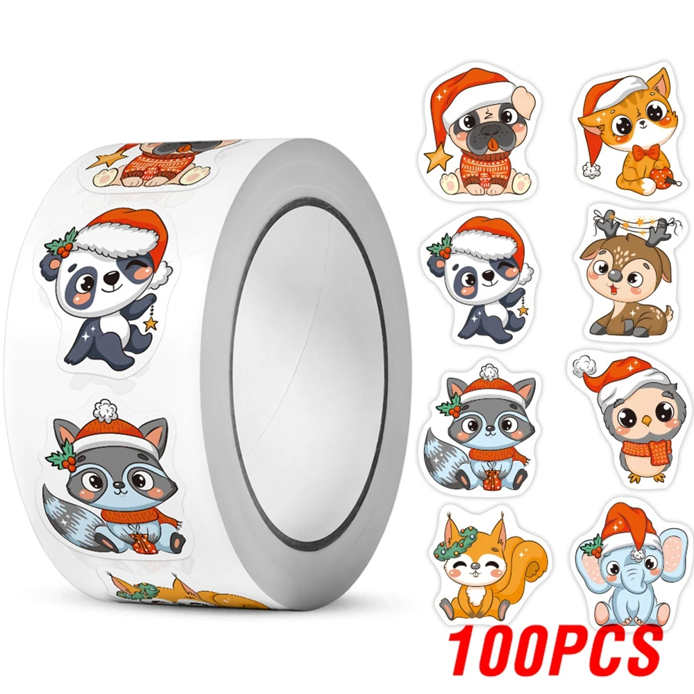 

Рождественские наклейки с животными