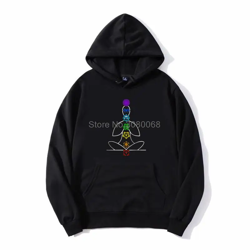 

Chakra Yoga Meditation Buddhist Namaste Spiritual Hoodie Cartoon Unisex Men Fleece Hoodies Hooded Sweatshirt Streetwear
