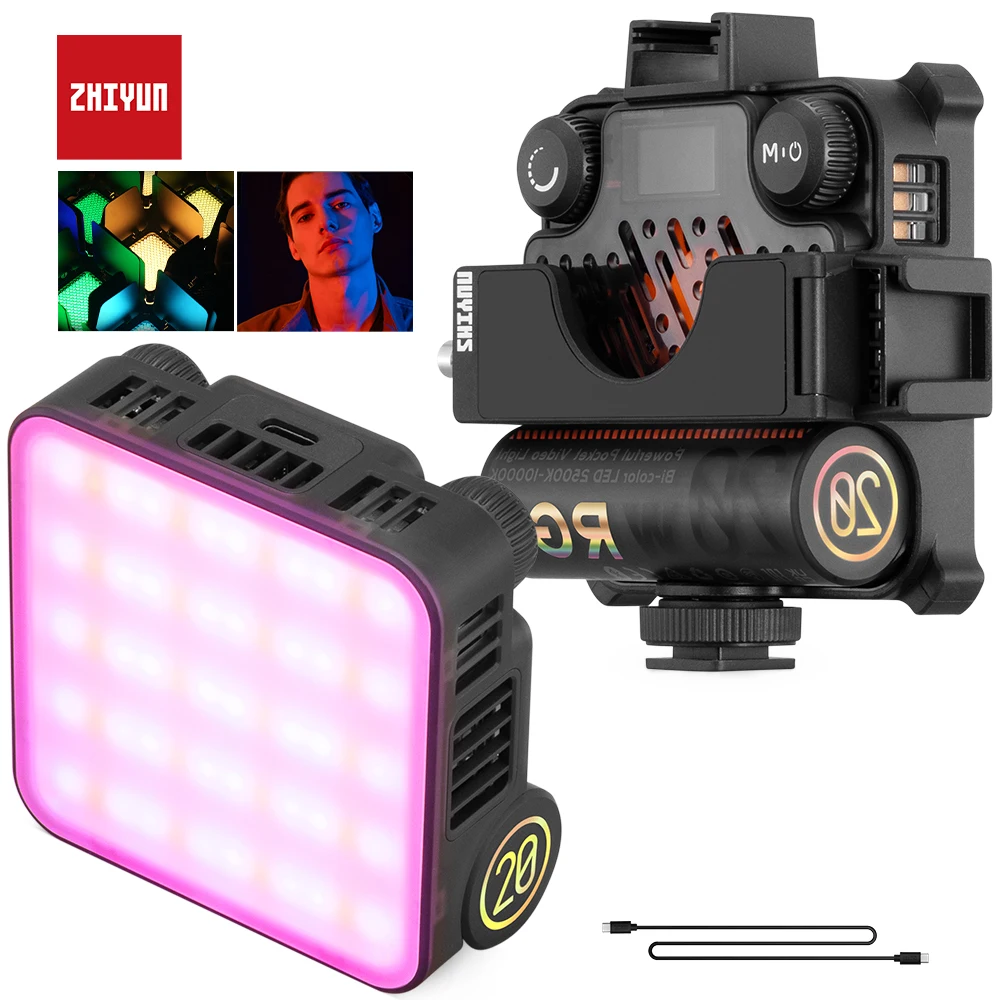 Zhiyun M20 M20C 2500K-10000K светодиодный светильник для видеосъемки управление через