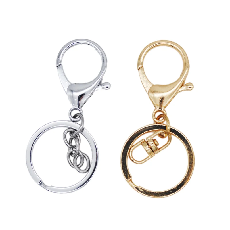 

10 шт./лот 30 мм кольцо для ключей длиной 68 мм популярная классическая застежка-крючок из цинкового сплава цепочка для ключей для изготовления...