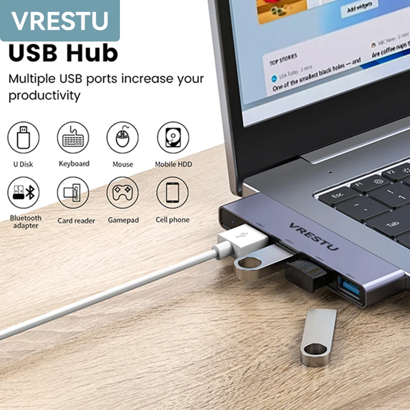 

4 в 1 USB 3,0 2,0 концентратор данных 5 Гбит/с высокоскоростной 4 порта OTG адаптер для ПК ноутбука компьютера аксессуары USB расширения док-станция