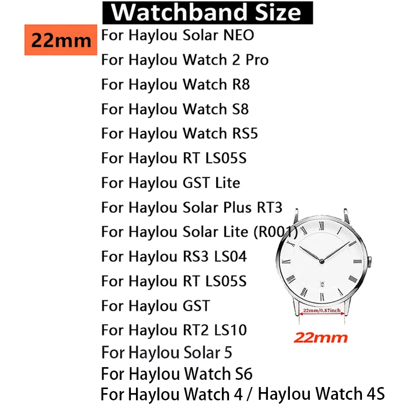 Ремешок для HAYLOU WATCH 3, браслет для Haylou Watch 4S S6 R8 S8, ремешок для часов, металлический браслет для Haylou Solar Lite 2 (art.: 3920db3feaa82) - 3920db3feaa82