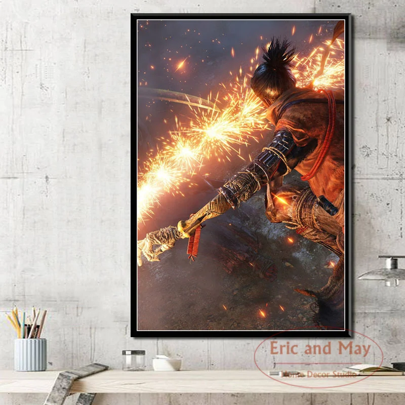 Винтажный настенный постер Sekiro Тени умирают дважды