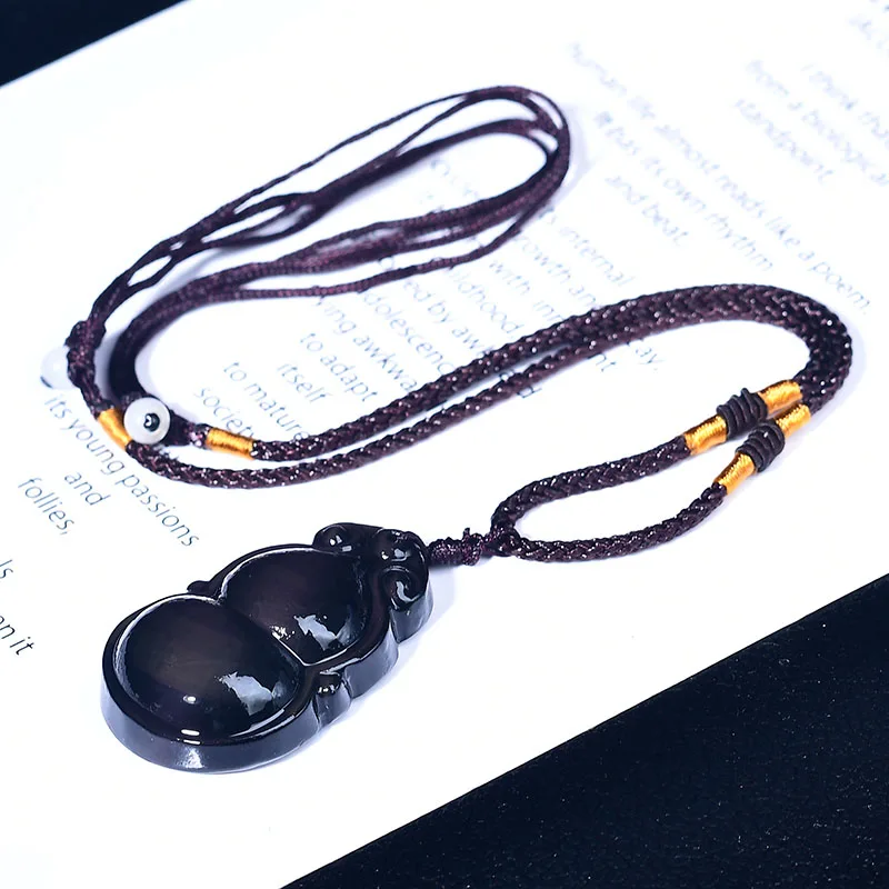 1 шт. натуральный драгоценный камень обсидиан тыква кулон Радужный глаз