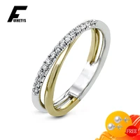 fashion ring 925 silver jewelry inlaid cubic zirconia gemstones finger rings for women wedding engagement party gift accessories