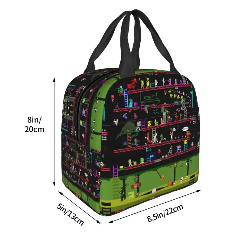 Сумка для ланча с коллажем аркадных игр Donkey Kong термоохлаждающий изолированный