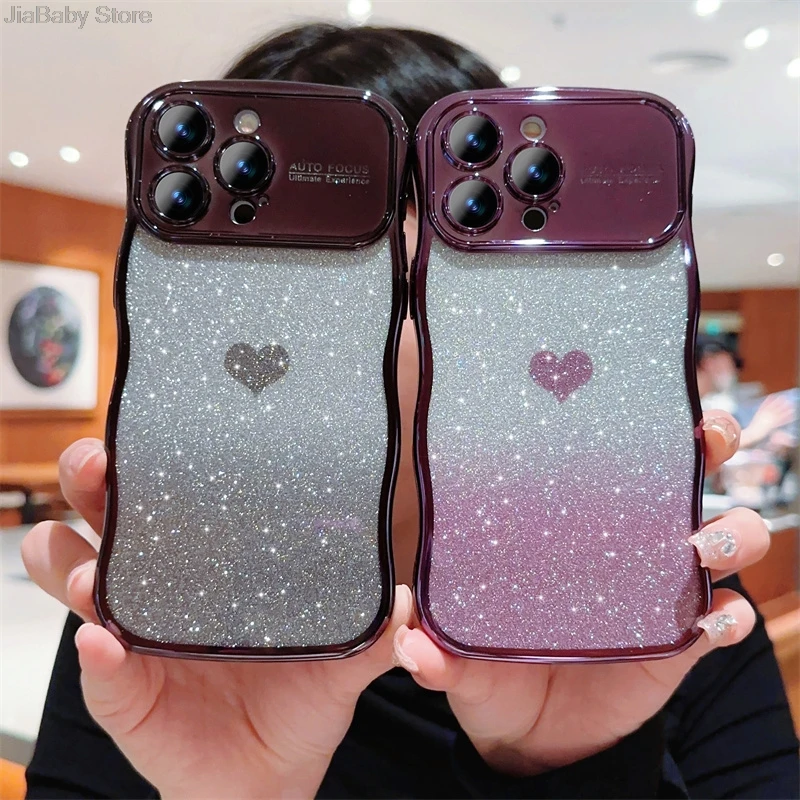 Роскошный чехол с жидкостными линзами полным покрытием волнистый мягкий