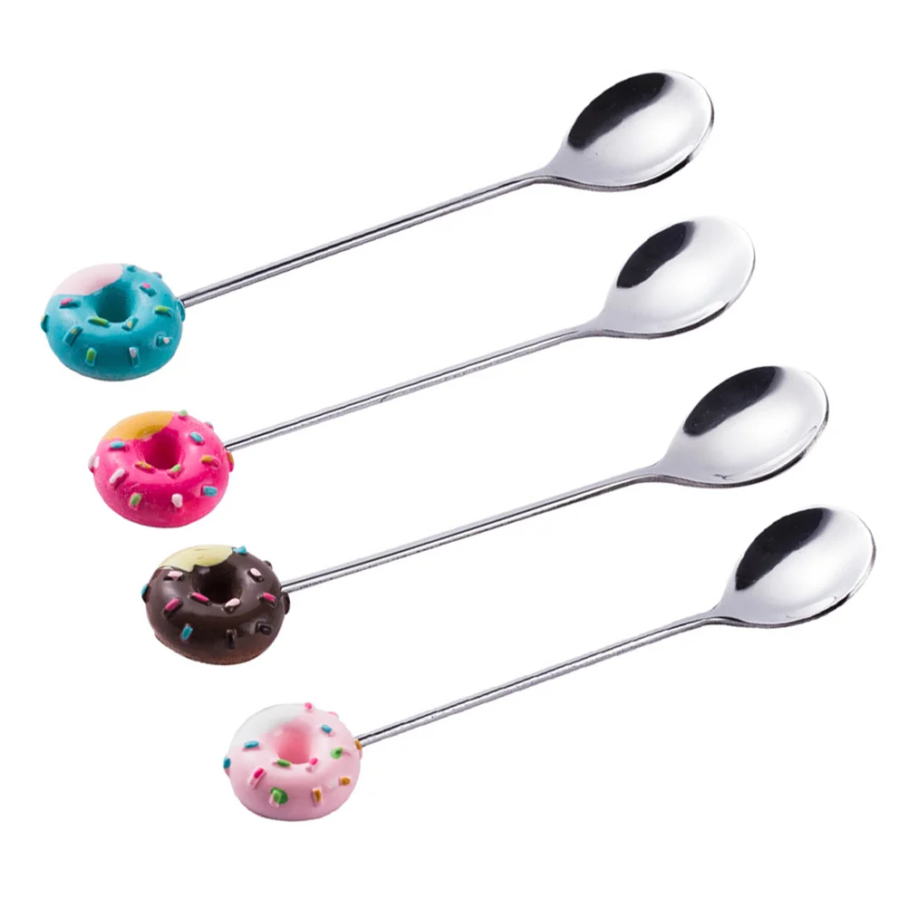 

4 Pcs Espresso Spoon Spaghetti Fork Kids Cutlery Pasta Server Serving Utensils Stainless Steel Appetizer Fork Coffee Spoon