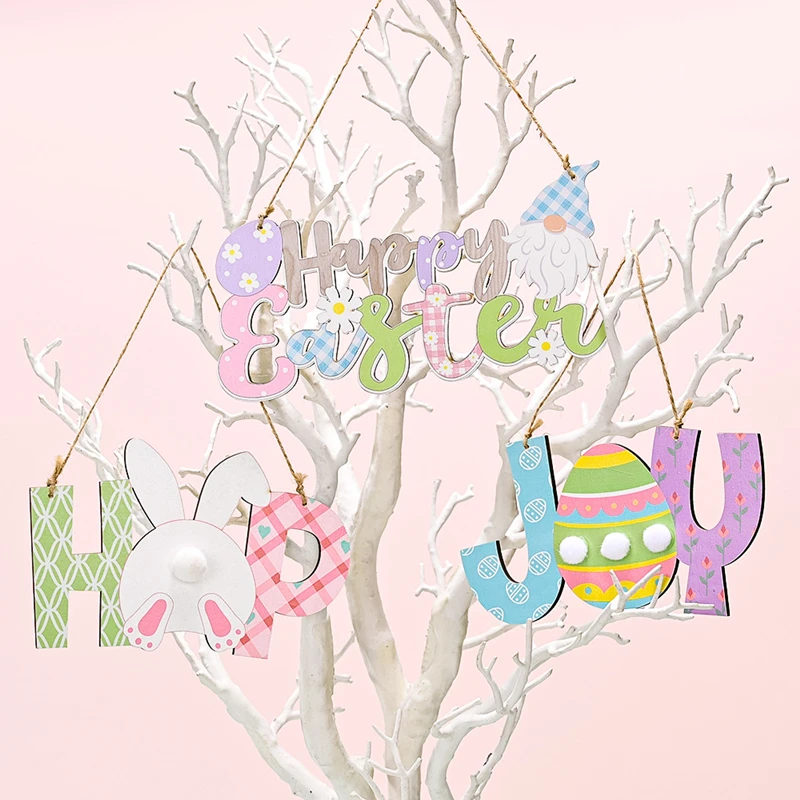 

2022 Happy Easter Decorations Wooden Hanging Oranments Bunny Easter Party Decoration Supplies Kids Gifts Easter Party DIY Decor