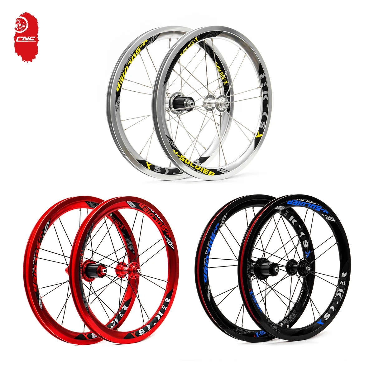 CNC Bike Wheelset 349 For Brompton Folding Bike Wheelset  8 9 10 11 Speed Bearing Hub Disc V Brake Wheel Set