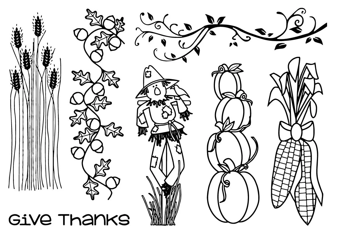 

Scarecrow Corn Squash Design Stamps for Scrapbooking Card Making Album Diy Decoration Transparent Stamps Decoration 11cm*16cm
