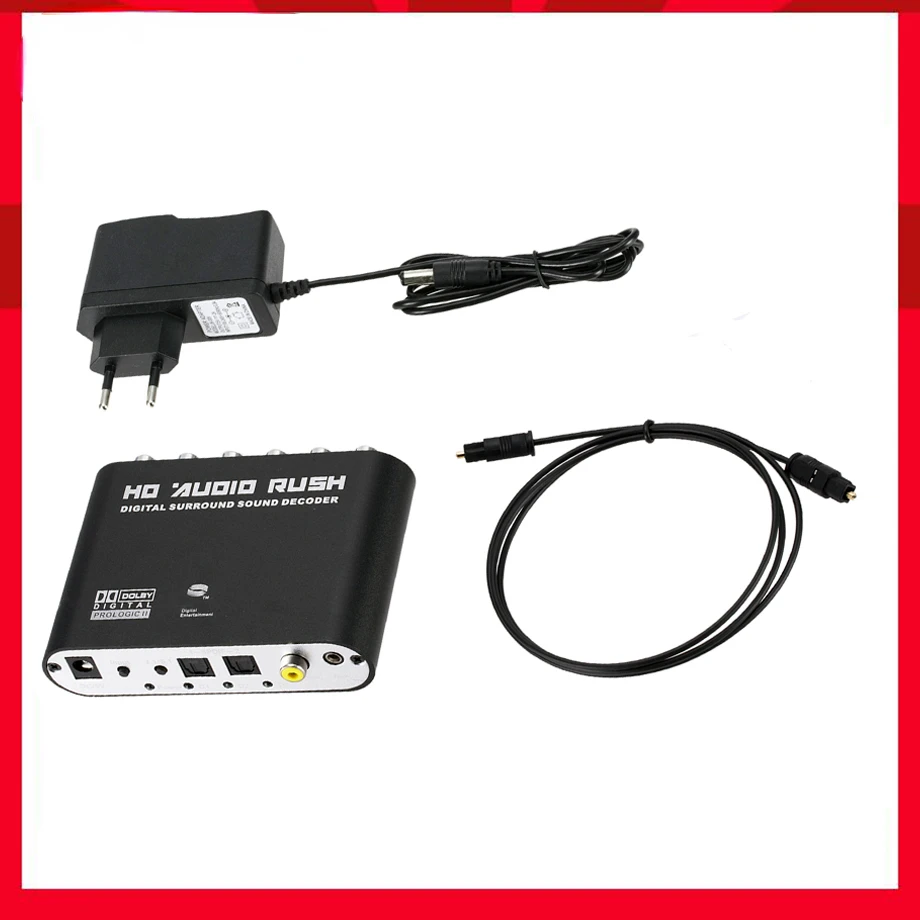 

5.1 Channel Stereo Digital To Analog AC3 Audio Converter Optical SPDIF Coaxial AUX 3.5mm 2 6RCA Sound Decoder Amplifier