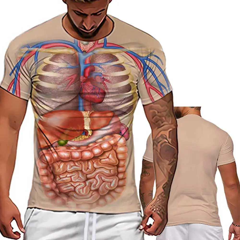 

New Men's T-shirt High Quality T-shirt Fitness Muscle Short Sleeve 3D Printing Male T-shirt Fashion Cool