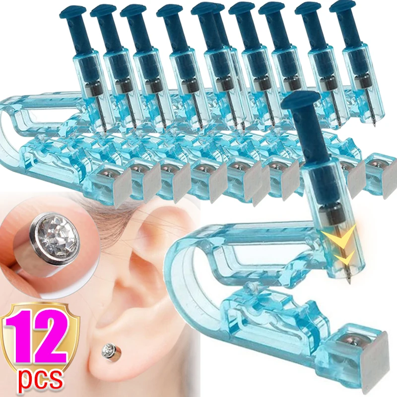 

1/12Pcs Disposable Sterile Ear Piercing Unit Cartilage Tragus Helix Piercing Gun No Pain Piercer Tool Machine Kit Stud Jewelry