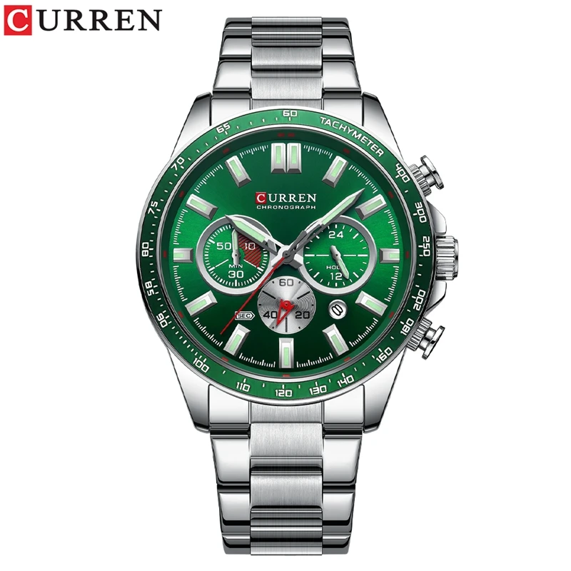 

CURREN Men's Watch Fashion Waterproof Quartz Watches Calendar Luminous Hands Stainless Steel Fashion Sports Watch for Men 8418