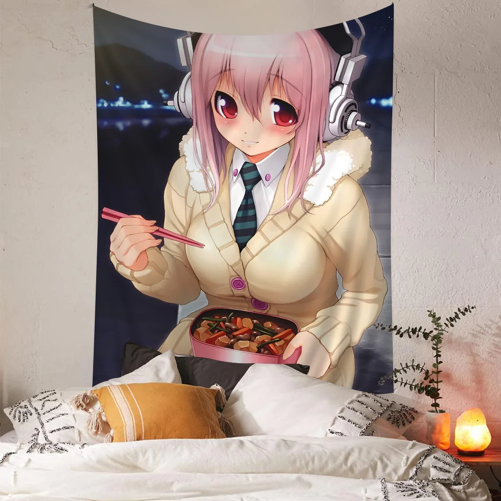 Настенные гобелены Super Sonico в стиле хиппи искусство научная фантастика домашний