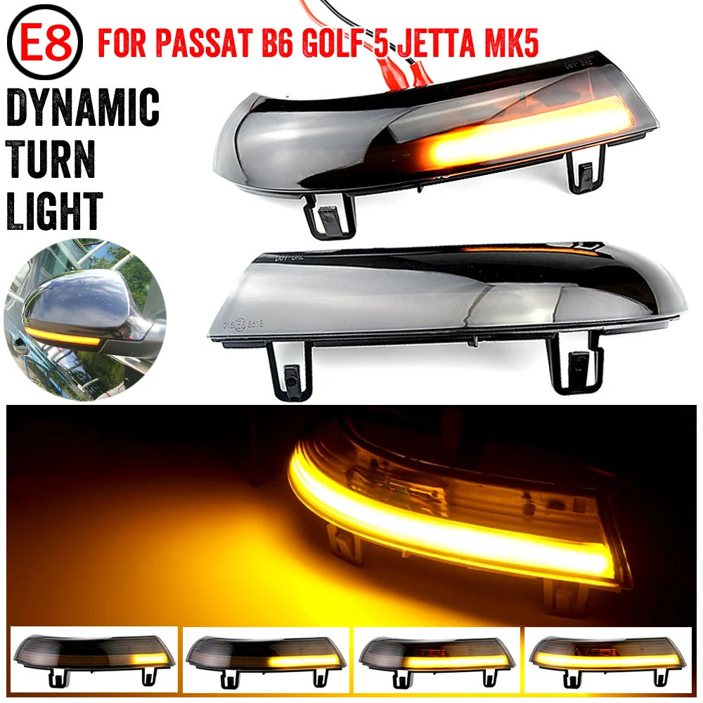 

2pcs Dynamic Blinker For VW GOLF 5 GTI V MK5 Jetta Passat B5.5 B6 Sharan Superb EOS LED Turn Signal Mirror Indicator Light