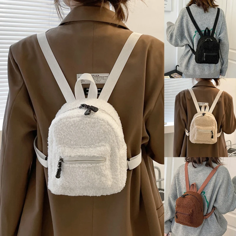 

Women's Plush Shoulder Bag Women's Small Bag Girls Fashion Autumn And Winter Mini Cute Student Bag New Shopping Backpack 2023