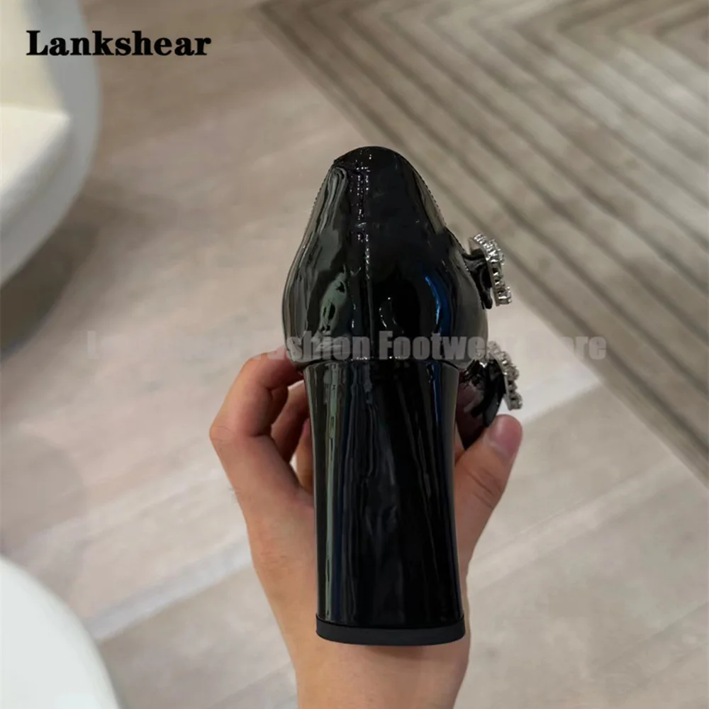 Туфли Мэри Джейн на толстом каблуке туфли с круглым носком высокий каблук