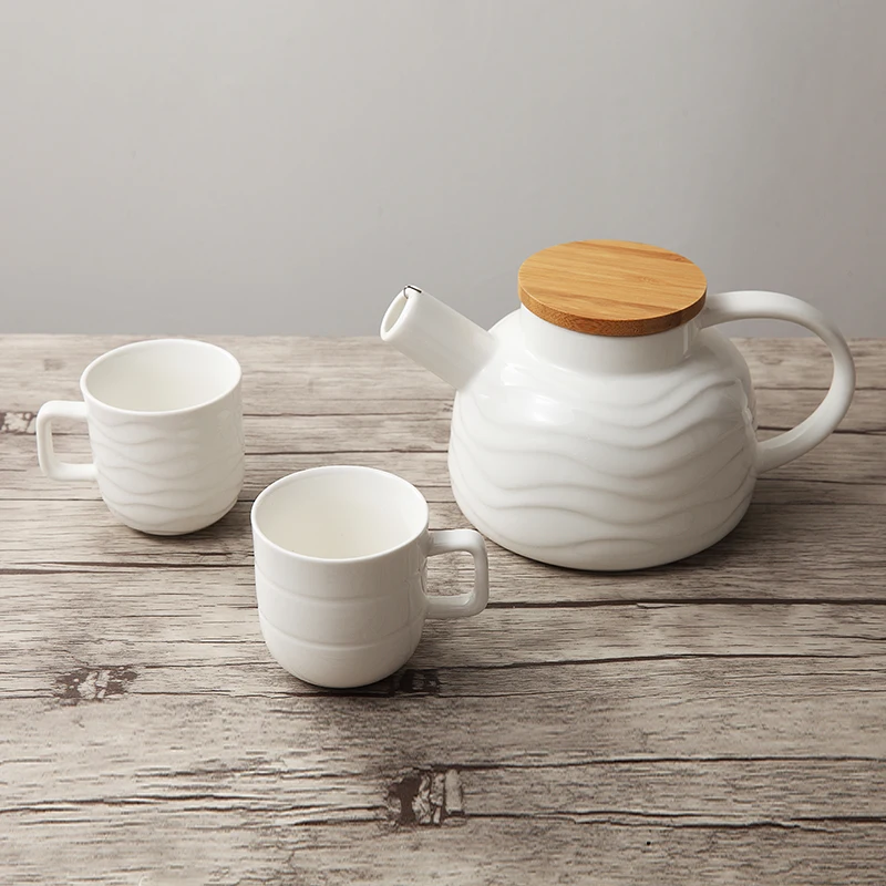 

Simple White Ceramic Cup Teapot Set Complete Tea Set Home Creative Scented Teapot Afternoon Tea Cup