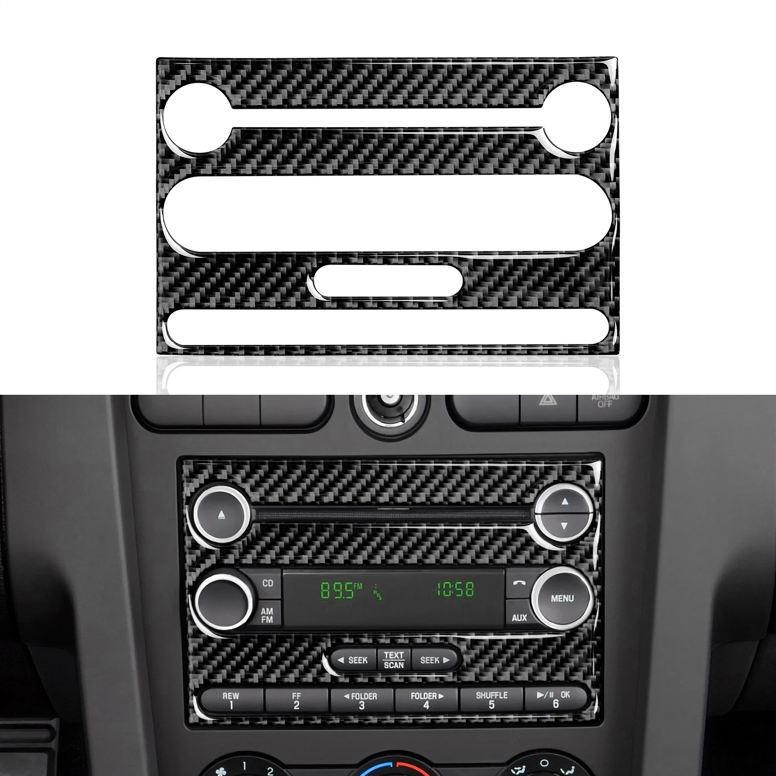 

Car Center Console CD Panel Sticker Decal Carbon Fiber Interior Trim Cover For Ford Mustang GT 2005-2009 S197 Accessories