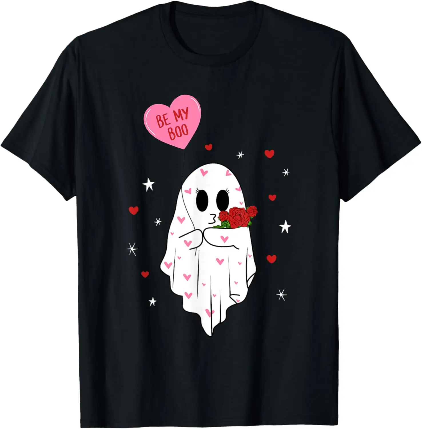 Футболка для пары Be My Boo Valentine Ghost With Balloon Happy V Day