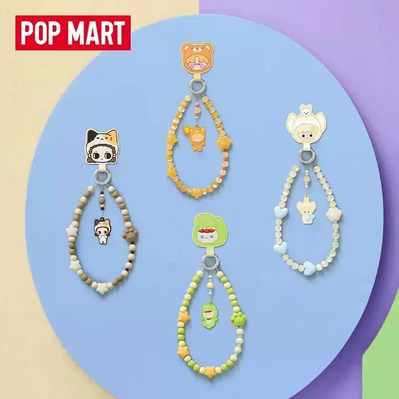 POP MART POP BEAN Серия «Пижамная вечеринка» Брелок для телефона, игрушки-сюрпризы в слепых коробках, милые аниме-фигурки, оригинальный подарочный набор-сюрприз (art.: 3920daebbbeda) - 3920daebbbeda