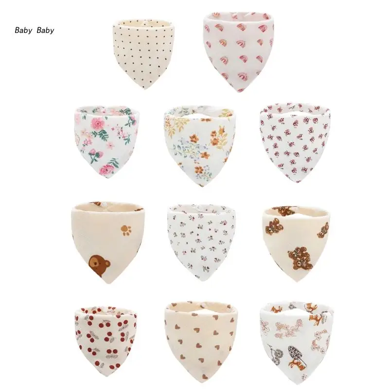 

Q81A 1PC Cute Soft Baby Feeding Drool Bibs Saliva Towel Scarf Bandana Cotton Bibs for Toddler Girls Boys