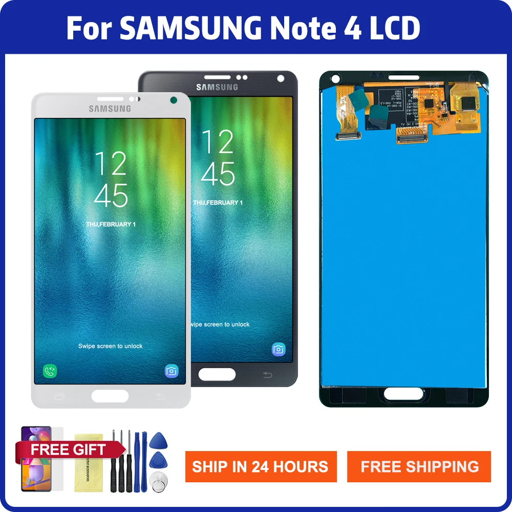 

Tested Screen For SAMSUNG Galaxy Note 4 LCD Display Touch Screen Digitizer Parts For Samsung Note4 N910A N910F N910H LCD