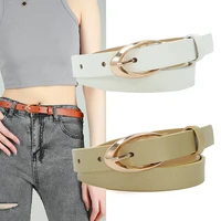 new pu belt for women gold metal pin buckle waist strap designer female jeans trouser dress decorative waistband