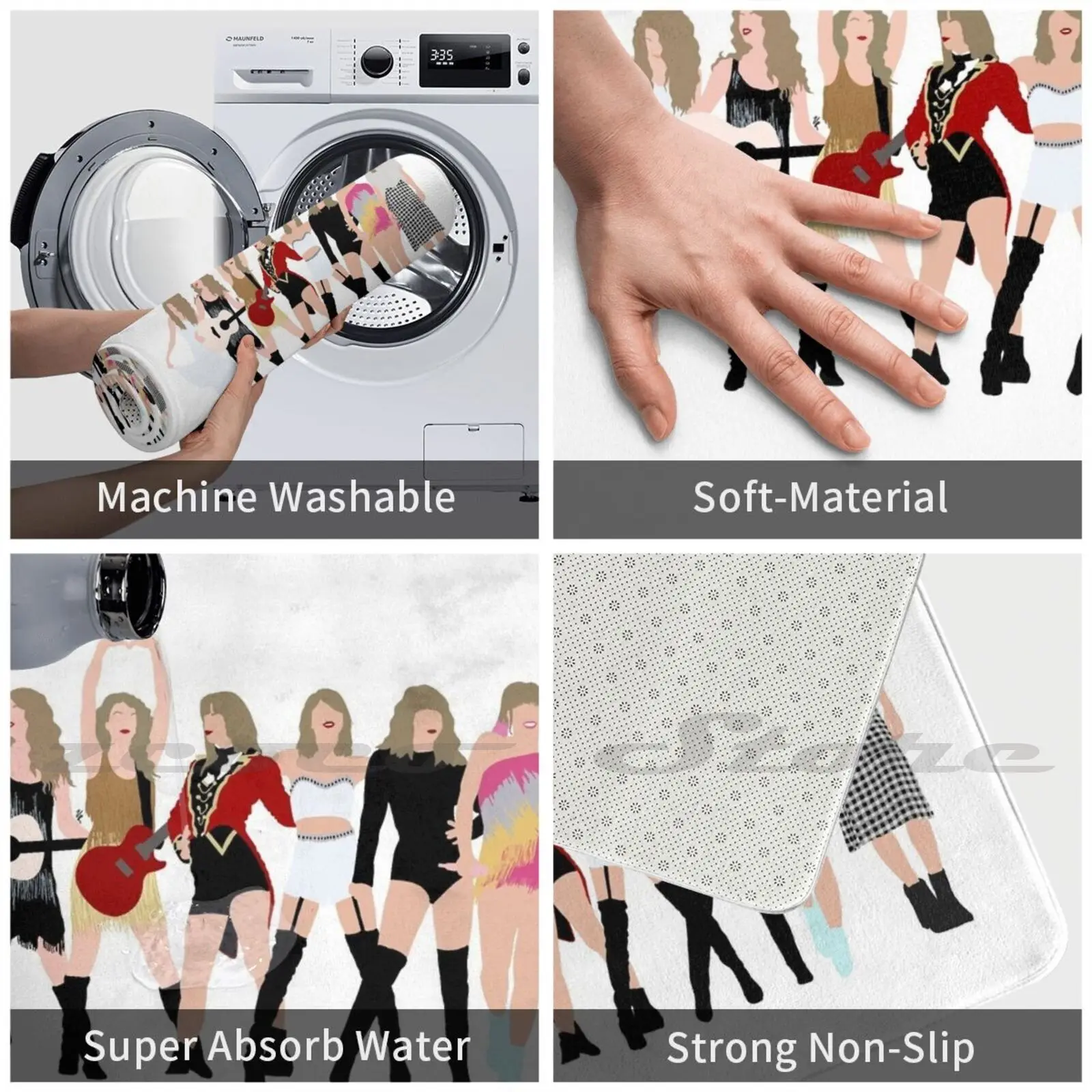 Коврик Тэйлор сквозь эры противоскользящий мягкий коврик с поглощением воды