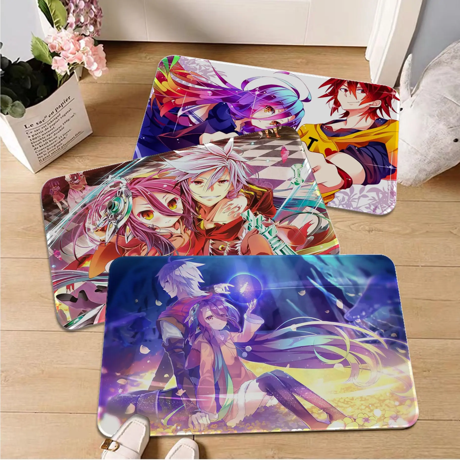 

NO GAME NO LIFE Kitchen Mat Washable Non-Slip Living Room Sofa Chairs Area Mat Kitchen Alfombra