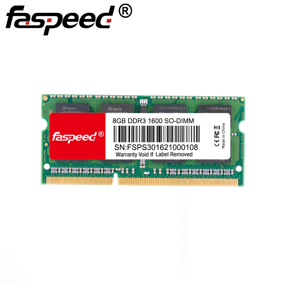 

Оперативная память faspeed DDR3 DDR3L 4 ГБ 8 ГБ 1333 PC3 12800 1600 МГц 1866 МГц, ОЗУ ddr3l 1,35 в SODIMM 4 Гб DDR3 ОЗУ 8 ГБ 1,5 в
