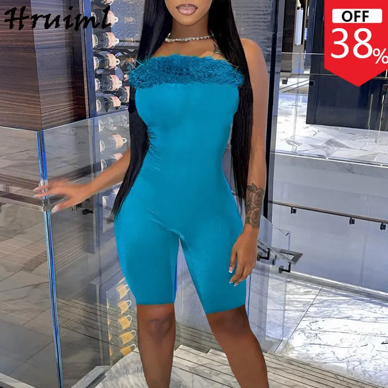 

New Jumpsuit Women 2022 High Quality Best Seller Solid Color Plush Patchwork Sexy Bodysuit Off Shoulder Fashion Roupas Femininas