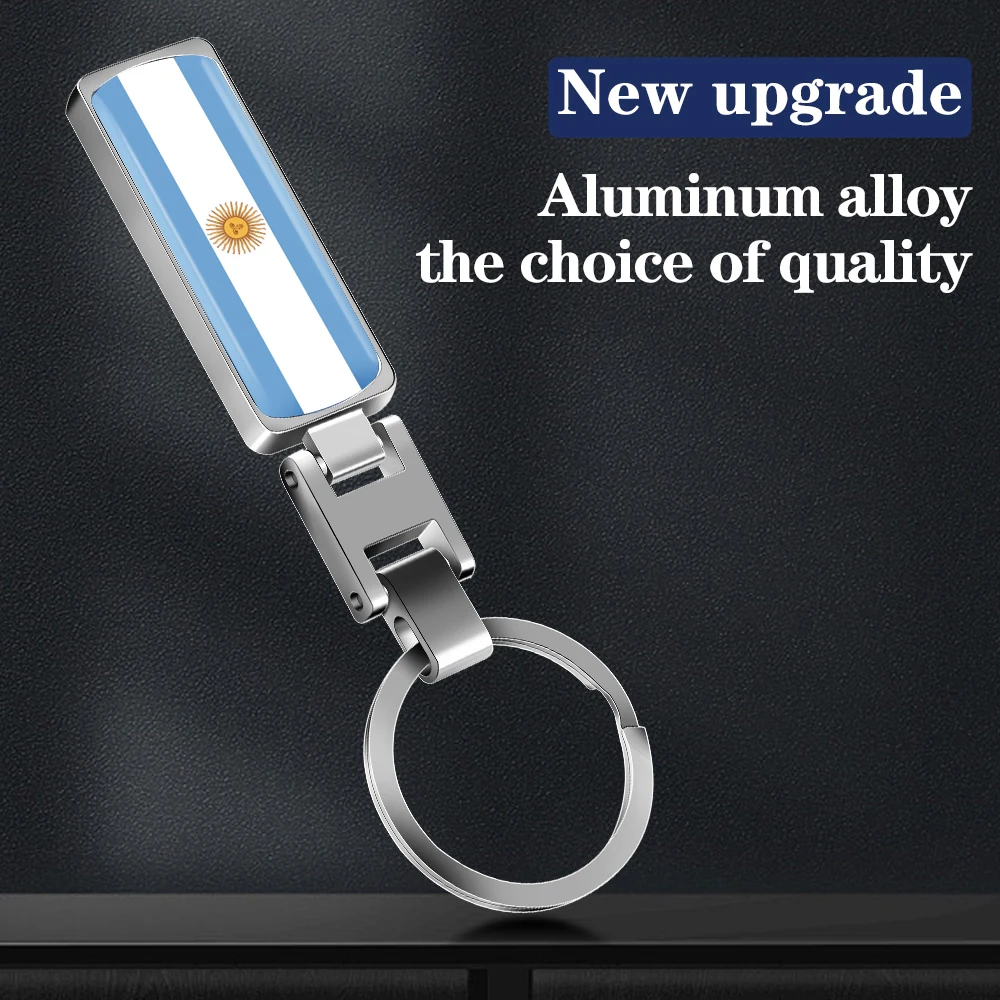 

3D Metal Epoxy Logo Car Keychain World Football Match Argentina Nationl Flag Key Rings Pendant Souvenirs Decoration Accessories