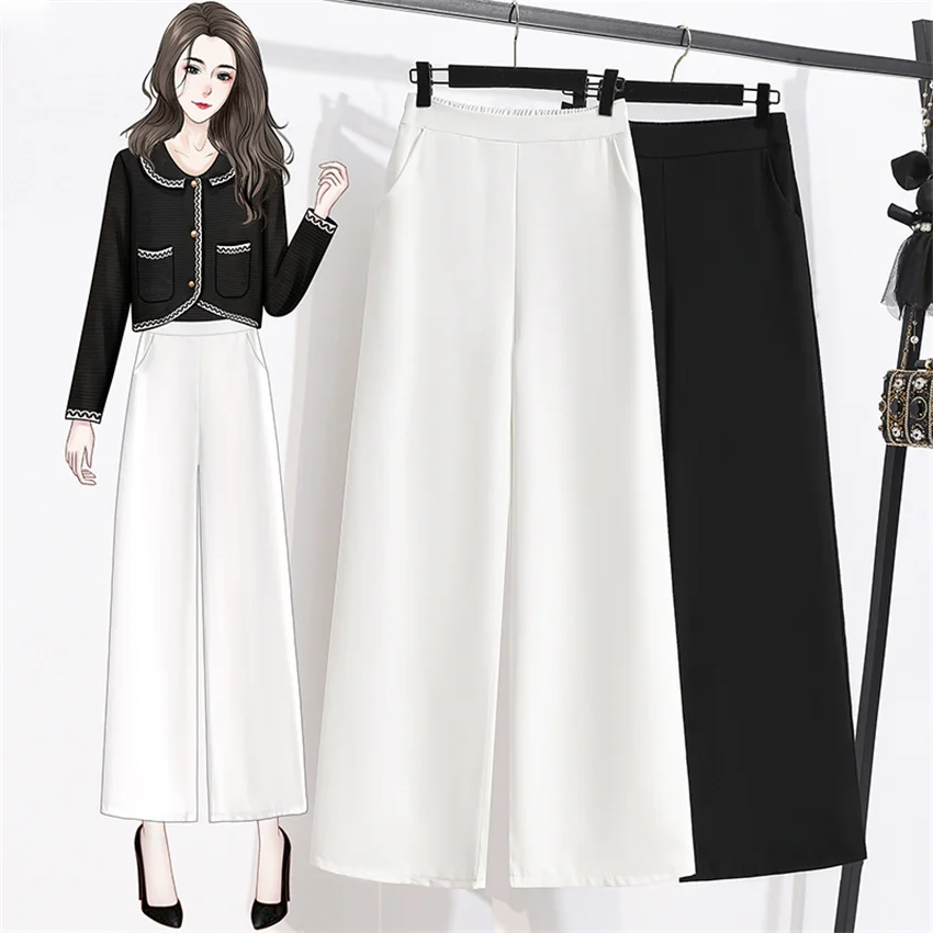 

Женские брюки до щиколотки Gowyimmes, повседневные однотонные брюки большого размера с широкими штанинами, модель PD1497, 2023